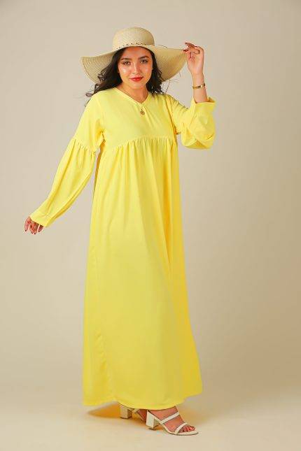 Robe longue modeste jaune